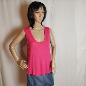 Free People Pink Take the Plunge Tank Top size S